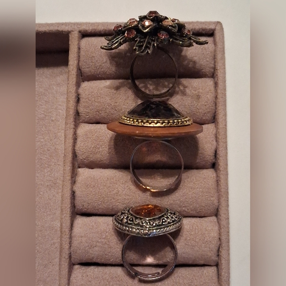 Statement Rings Adjustable Lot Bundle Of 3 - Picture 2 of 5